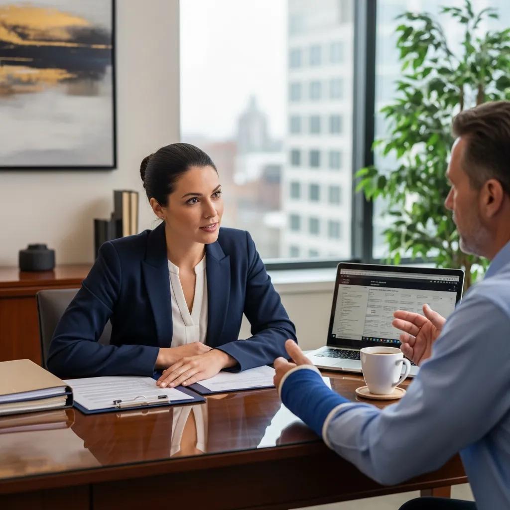 Gendlin, Liverman & Rymer | Gendlin, Liverman, & Rymer: Company Profile, Capabilities & Market Overview (2024) Personal injury attorney consulting with a client in a modern law office