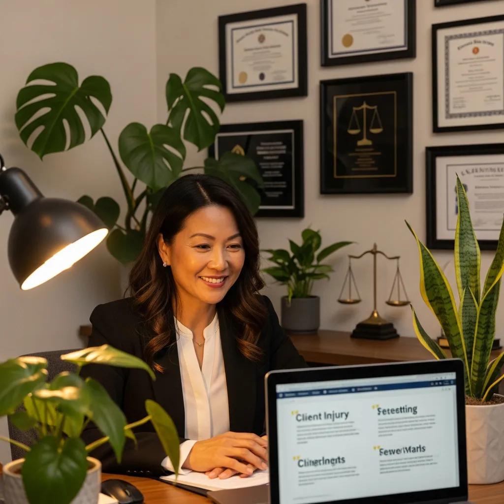 Gendlin, Liverman & Rymer | What Does a Personal Injury Lawyer Do? Personal injury lawyer reviewing client testimonials in a cozy office, emphasizing client satisfaction and effectiveness