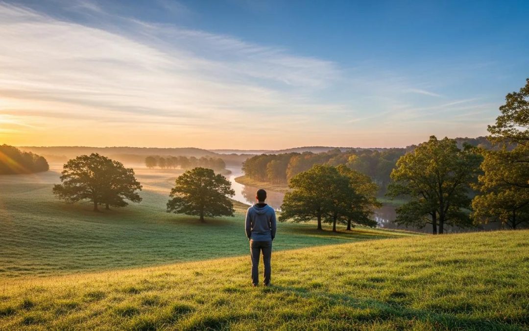 Wisconsin landscape with a person contemplating the personal injury claim process
